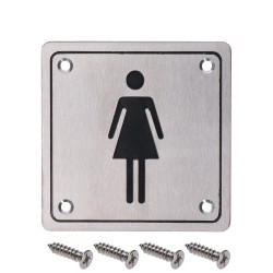 Piktogram `Dámy`, hranatý, brúsená nerez AISI 304 Piktogram `Dámy`, hranatý, brúsená nerez AISI 304